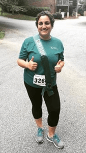 Still smiling! Sherene participates in her first Teal Trot.