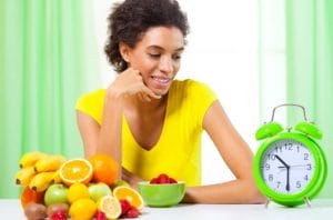 woman fasting fruit photo